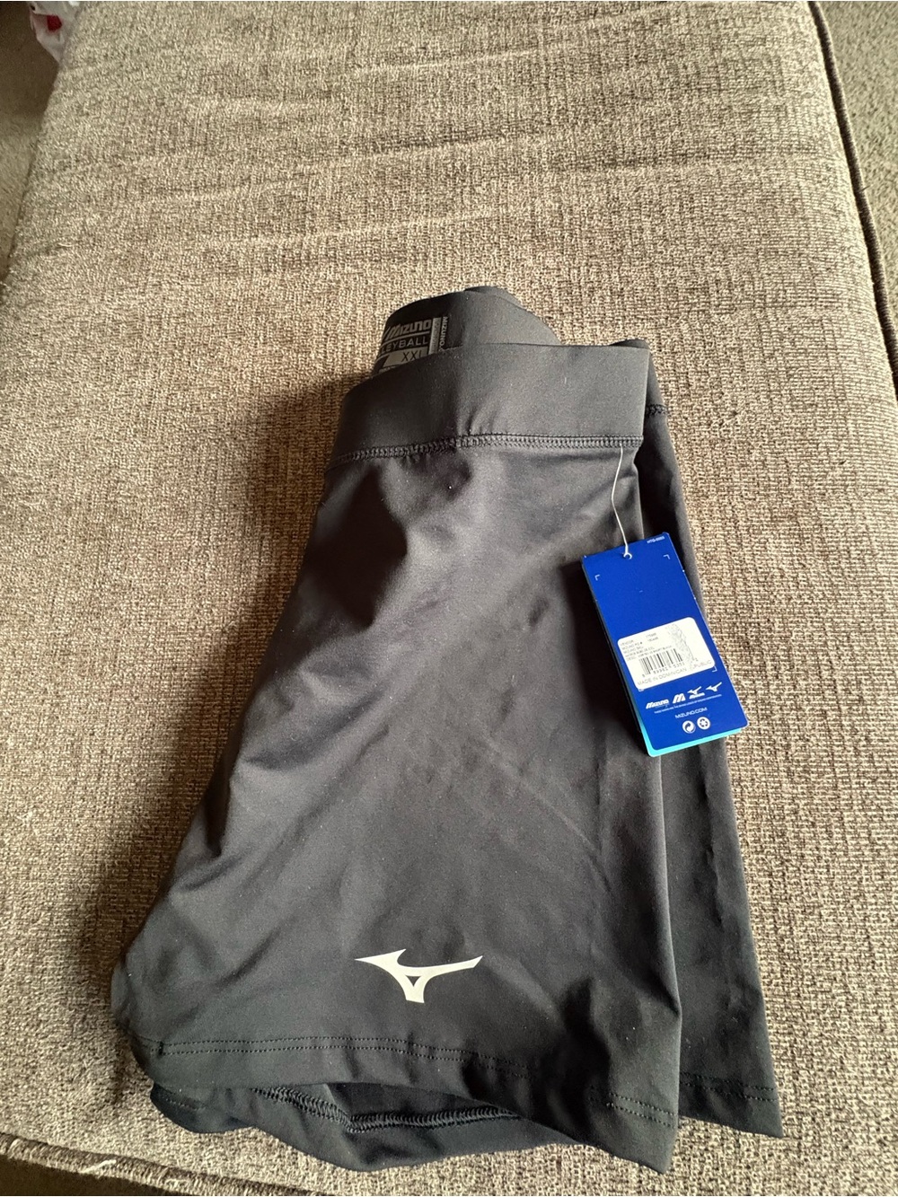 Mizuno Black Women's Athletic Shorts with White Logo